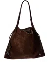 Christian Louboutin Baggy Suede Tote In Brown