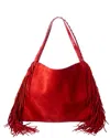 Christian Louboutin Baggy Suede Tote In Burgundy