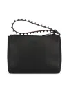 Christian Louboutin Embellished Clutch With Textured Finish And Wrist Strap In Black