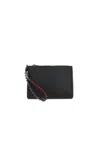 Christian Louboutin Embellished Clutch With Textured Finish And Wrist Strap In Black