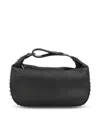 Christian Louboutin Funky Empire Spike Dopp Leather Top Handle Pouch In Black