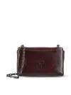 Christian Louboutin Loubi54 Embellished Crinkled Patent-leather Shoulder Bag In Burgundy