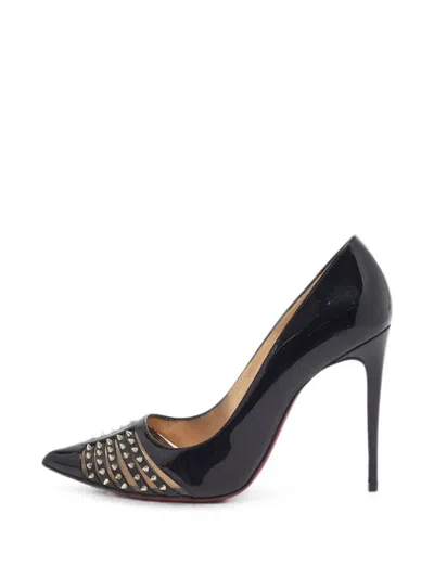 Pre-owned Christian Louboutin Bareta Studded Pumps In Black
