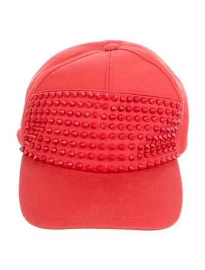 Pre-owned Christian Louboutin Baseball Cap In Red