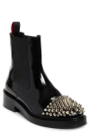 Christian Louboutin Battersea Spiked Cap Toe Chelsea Boot In Black