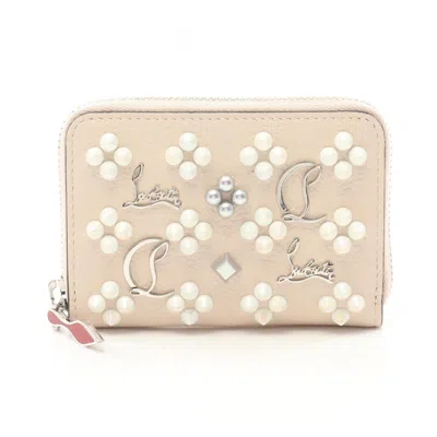 Pre-owned Christian Louboutin Beige Leather Coin Purse/coin Case () In Sand