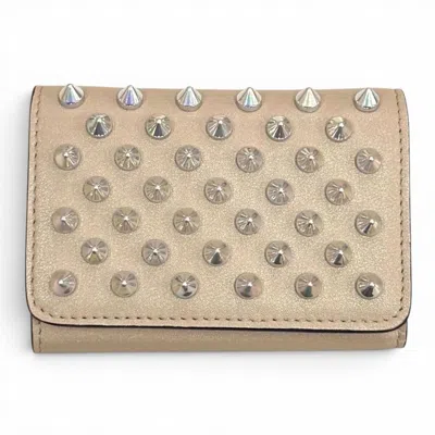 Pre-owned Christian Louboutin Beige Leather Wallet (tri-fold) ()