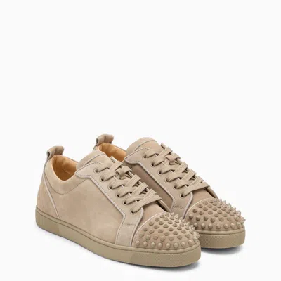 Christian Louboutin Beige Louis Junior Spikes Trainers In Pink