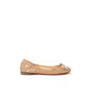 Christian Louboutin Beige Patent Leather Flat Women's Shoe