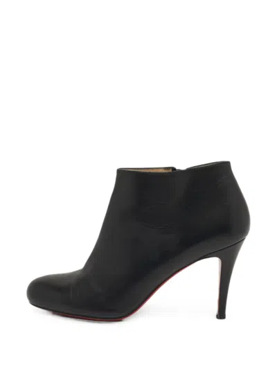 Pre-owned Christian Louboutin Belle Leather Ankle Boots In Black