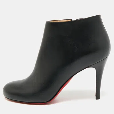 Pre-owned Christian Louboutin Belle Size 37 Black Leather Ankle Length Boots