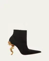 Christian Louboutin Belle Suede Red Sole Ankle Booties In Black