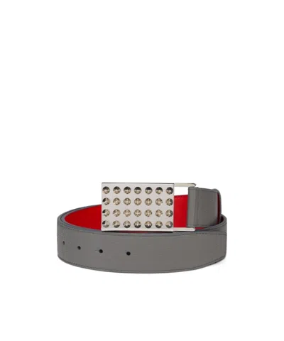 Christian Louboutin Belt With Rivet Decoration In Gray