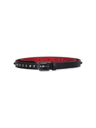 Christian Louboutin Loubispikes Belt In Black