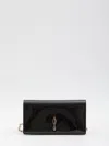 Christian Louboutin Rectangular Patent Clutch Featuring Chain Strap In Black