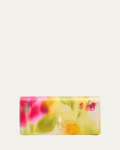 Christian Louboutin Bettina Clutch Bag In Floral Satin In Multi