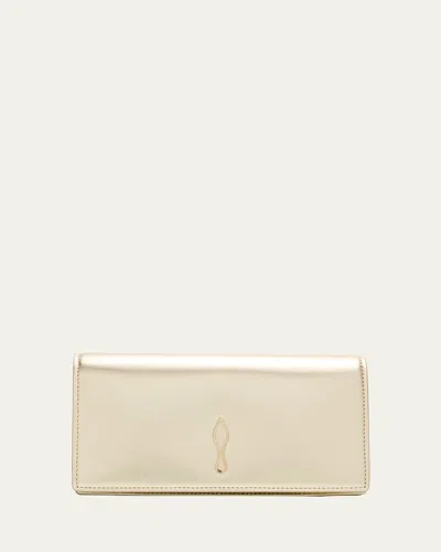 Christian Louboutin Bettina Clutch Bag In Laminated Nappa Leather In Gold