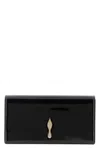Christian Louboutin Rectangular Patent Clutch Featuring Chain Strap In Black