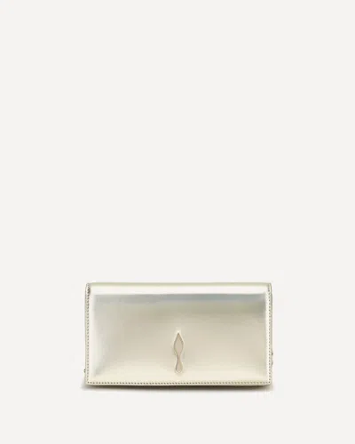 Christian Louboutin Bettina Clutch In Laminated Leather In Neutral