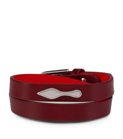 Christian Louboutin Bettina Double Leather Bracelet In Red