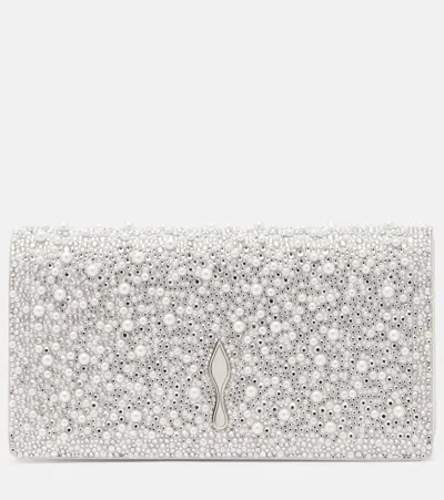 Christian Louboutin Bettina Embellished Leather Clutch In Red
