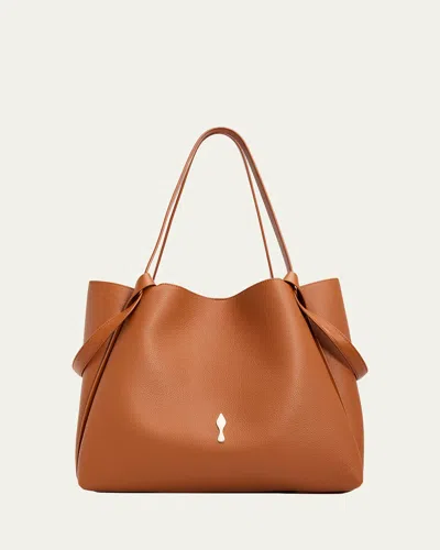 Christian Louboutin Bettina Large Leather Tote Bag In Brown