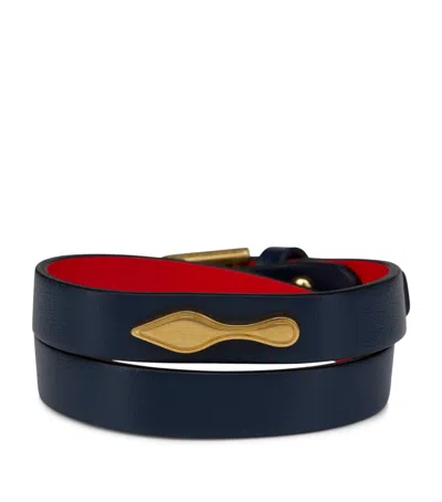 Christian Louboutin Bettina Leather Bracelet In Black