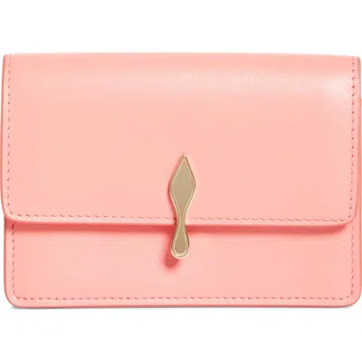 Christian Louboutin Bettina Leather Business Card Holder In Pink