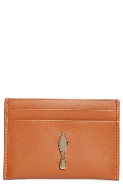 Christian Louboutin Bettina Leather Card Case In Orange