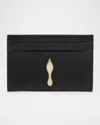 Christian Louboutin Bettina Leather Card Holder In Black