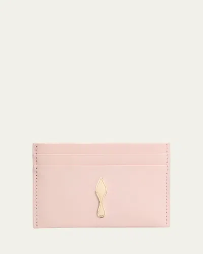 Christian Louboutin Bettina Leather Card Holder In Pink