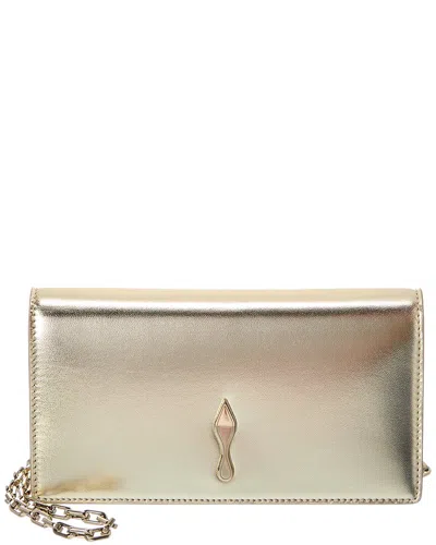 Christian Louboutin Bettina Leather Chain Wallet In Gold