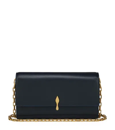 Christian Louboutin Bettina Leather Chain Wallet In Navy