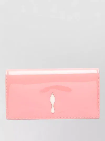 Christian Louboutin Bettina Leather Clutch Bag Chain Strap In Pink