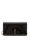 Christian Louboutin Rectangular Patent Clutch Featuring Chain Strap In Black