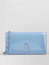 Christian Louboutin Bettina Leather Clutch Chain Strap In Blue