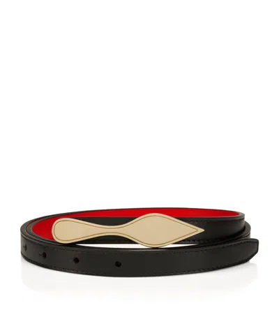 Christian Louboutin Bettina Leather Reversible Belt In Black