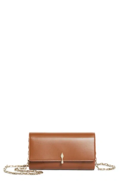 Christian Louboutin Bettina Leather Wallet On A Chain In Brown