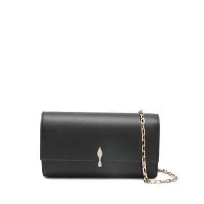 Christian Louboutin Bettina Leather Wallet On Chain In Black