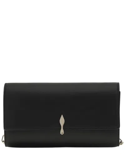 Christian Louboutin Bettina Leather Wallet With Chain In Black