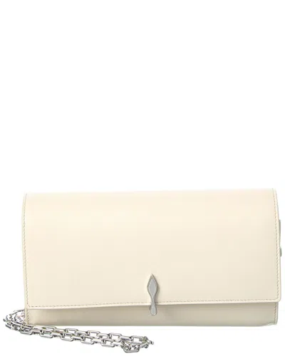 Christian Louboutin Bettina Leather Wallet With Chain In White