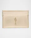 Christian Louboutin Bettina Losange Laminated Leather Card Holder In Neutral