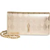 Christian Louboutin Bettina Patent Leather Clutch Bag In Gold