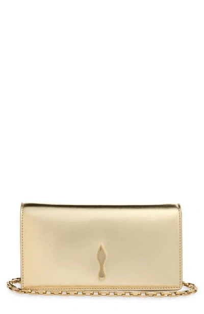 Christian Louboutin Bettina Metallic Leather Clutch In Gold