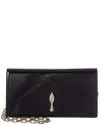 Christian Louboutin Rectangular Clutch Bag Chain Strap Metal Hardware In Black
