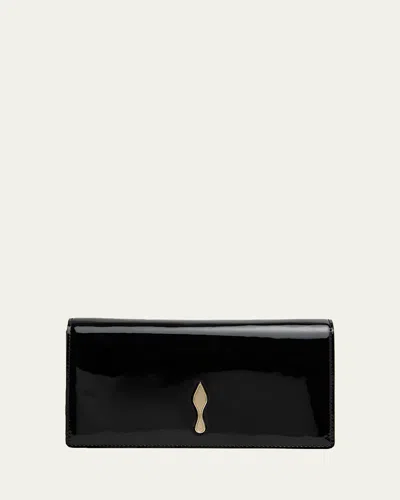 Christian Louboutin Bettina Patent Leather Clutch Bag In Black