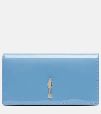 Christian Louboutin Bettina Patent Leather Clutch In Blue