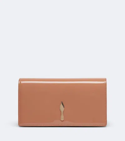 Christian Louboutin Bettina Patent Leather Clutch In Brown