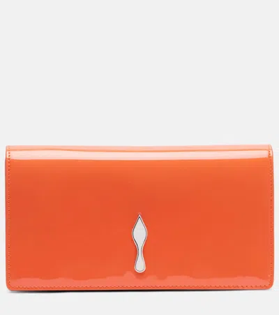 Christian Louboutin Bettina Patent Leather Clutch In Orange