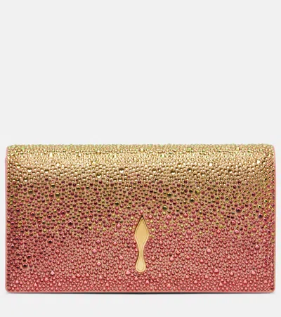 Christian Louboutin Bettina Small Embellished Leather Clutch In Multi